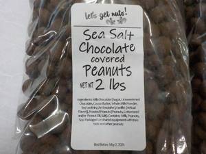lot 520 image: 2 x 2 lb. Bags Sea Salt Chocolate Covered Peanuts Best By 05022024