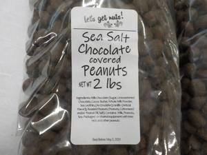 lot 521 image: 2 x 2 lb. Bags Sea Salt Chocolate Covered Peanuts Best By 05022024