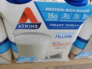 lot 411 image: 12 x 11 oz Atkins Creamy Vanilla Shakes best date 111123