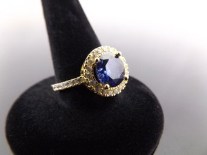 lot 21 image: NEW .925 Sterling Silver Tanzanite Crystal Vermeil Ring Size 7.25