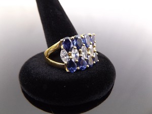 lot 22 image: .925 Sterling Silver Tanzanite Crystal Vermeil Ring Size 10
