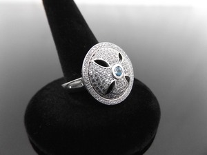 lot 28 image: NEW .925 Sterling Silver Topaz Crystal Ring Size 7.75