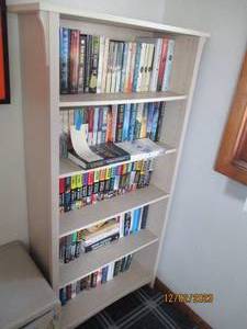 5-tier Whitewash bookshelf measures approximately 291263