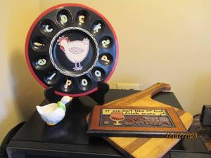 Chicken Themed Egg Plate and other kitchen decor