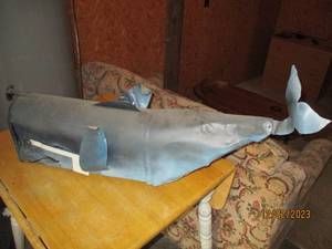 Whale shaped metal mail box