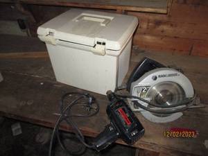 Vintage Black and Decker 2 18hp circular saw and Vintage Craftsman 38 single speed reversible drill