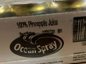 lot 131 image: Ocean Spray Pineapple Juice
