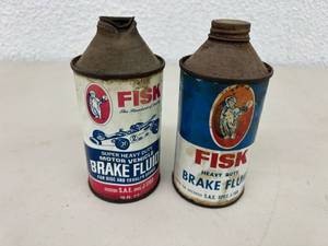 Metal Fisk Brake Fluid Cans