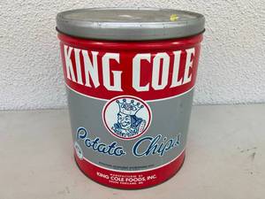 King Cole Potato Chips Metal Tub