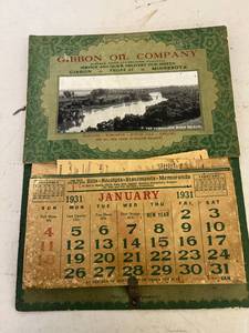 1931 Gibbon Oil Co - Gibbon MN Calendar & Receipts