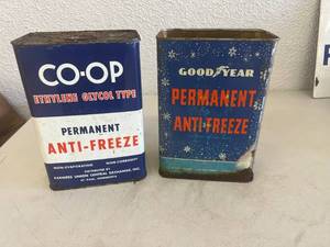 Co-Op & Good Year 1 Gallon Anti-Freeze Tins