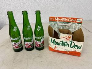 Mountain Dew Bottles & 6 Pack Carrier