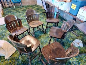 lot 55 image: Six Old Wooden Chairs