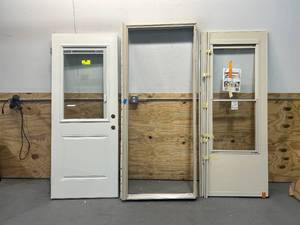 lot 71 image: Steel Exterior Door, Door Jamb and Screen Door