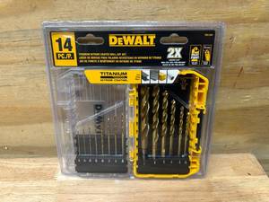lot 11 image: DEWALT Titanium Nitride Coated Pilot Point Drill Bit Set (14-Piece)