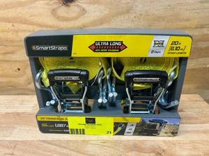 lot 21 image: SMARTSTRAPS Pack of 2- 20 ft Commercial Ratchet Tie Downs