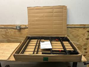 lot 25 image: Amazon Basics Foldable Metal Platform Bed Frame with Tool Free Setup, 14 Inches High, Sturdy Steel Frame, No Box Spring Needed, Queen, Black