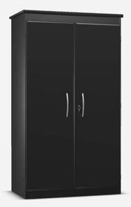 lot 94 image: South Shore Tall 2-Door Storage Cabinet with Adjustable Shelves, Solid Black