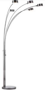 lot 7 image: Artiva USA Micah - 5 Arc Floor Lamp wDimmer Switch, 360 Degree Rotatable Shades - Bright & Attractive, Brushed Black Nickel