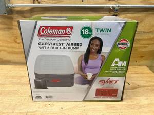 lot 12 image: COLEMAN GUESTREST 18 Inch Twin Airbed with Built-In Pump
