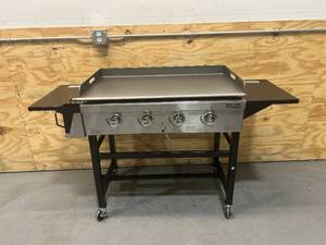 lot 15 image: Royal Gourmet GB4001 4-Burner Propane Gas Grill Griddle Outdoor Flat Top, 36 inch, Black With Cover