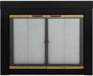 lot 3 image: PLEASANT HEARTH AR-1021 Arrington Fireplace Glass Door, Black, Medium