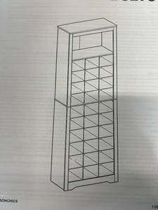 lot 70 image: VASAGLE Shoe Storage Cabinet, 10 Tier Shoe Rack Organizer, Holds Up to 30 Pairs of Shoes, for Entryway Bedroom, 12.6 x 24.8 x 73.6 Inches, White