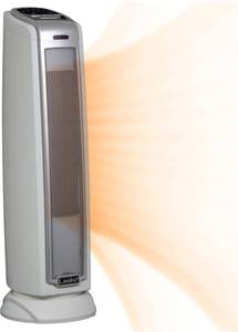 lot 38 image: Lasko Oscillating Ceramic Tower Space Heater for Home with Overheat Protection, Timer, 22.5 Inches, Silver, 1500W, 5775, 7.5L x 7.1W x 22.75H
