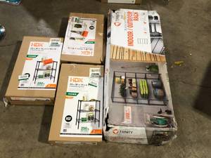 Lot of Assorted Storage  Shelving  Various Models and Sizes and Conditions Customer Returns See Pictures