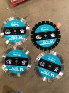 Lot of  Makita 14 in. Segmented Rim Dual Purpose Diamond Blade Customer Returns See Pictures