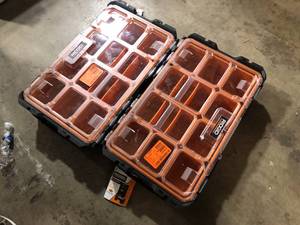 Lot of 2 RIDGID Pro System Gear 10-Compartment Small Parts Organizer   Customer Returns  See Pictures