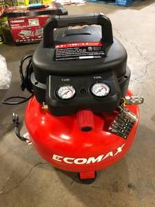 ECOMAX 6 Gal. 150 PSI Electric Pancake Air Compressor Customer Returns  See Pictures