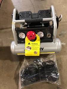 Husky 1 Gal. Portable Electric-Powered Silent Air Compressor   Customer Returns  See Pictures