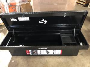 Husky 71.36 in. Matte Black Aluminum Full Size Crossbed Truck Tool Box  Customer Returns  See Pictures