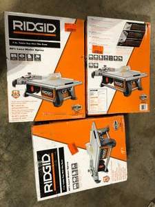 Lot of RIDGID 6.5 Amp 7 in. Blade Corded Table Top Wet Tile Saw Customer Returns  See Pictures