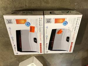 Lot of 2 Heat Storm 1,500-Watt Wi-Fi Smart Heater Deluxe Indoor Wall Mount Infrared Heater  Customer Returns  See Pictures