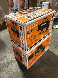Lot of 2 RIDGID 3 Gallon 5.0 Peak HP NXT WetDry Shop Vacuum with Filter, Expandable Locking Hose and Accessories   Customer Returns  See Pictures