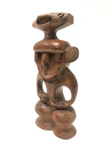 lot 35 image: Vintage Carved Wood Taino Culture Standing Figure
