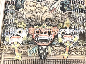 lot 42 image: Excellent Vintage Balinese Oil on Canvas Painting