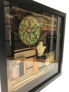 lot 48 image: Framed Signed Oriental Shadowbox Artwork by Jo Nelson