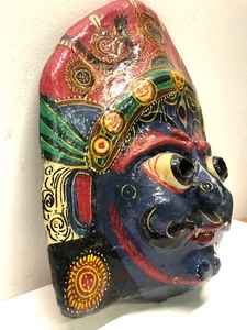 lot 52 image: Old Vintage Hand Painted Kali Mask (AS IS) 