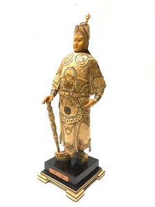 lot 58 image: Highly Detailed Vintage Oriental Standing Wood Figure