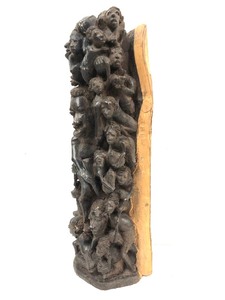 lot 71 image: Deep Relief Carved African Makonde Tree of Life Sculpture #2