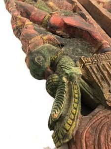 lot 75 image: Exceptional Pair of Antique Architectural Temple Carvings