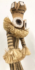 lot 76 image: Vintage Woven & Carved African Congo Pende Doll Figure