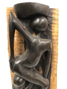 lot 77 image: Vintage Makonde Carved Abstract Figural Nude Sculpture