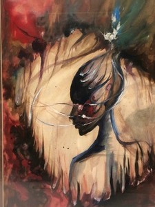 lot 88 image: Framed Signed Watercolor or Gouache Painting of a Woman  