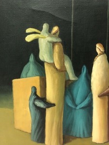 lot 89 image: Outstanding Original Surrealist Painting by Croatian Artist Zeljko Lapuh -Noc Ulje