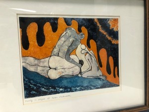 lot 91 image: Framed Signed Original Painting by Helen Duckworth - Family in Prayer