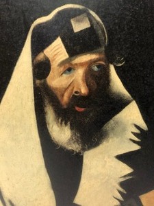 lot 101 image: Vintage 1940s era MARC CHAGALL Rabbi of Vitebsk or The Praying Jew Framed Print